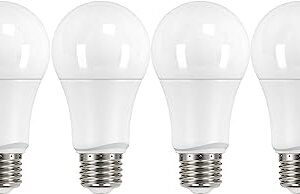 Satco S29558 9.5 Watt LED A19 Light Bulbs Value Pack 60 Watt Equivalent 4000K Cool White 4 Pack