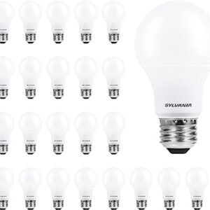 SYLVANIA ECO LED A19 Light Bulb, 60W Equivalent Efficient 9W, 7 Year, 750 Lumens, Medium Base, Frosted, 2700K, Soft White - 24 Count (Pack of 1)(40986)